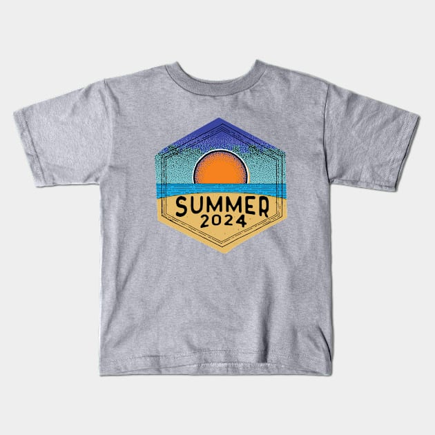 Summer 2024 Beach Badge Kids T-Shirt by SharksOnShore
